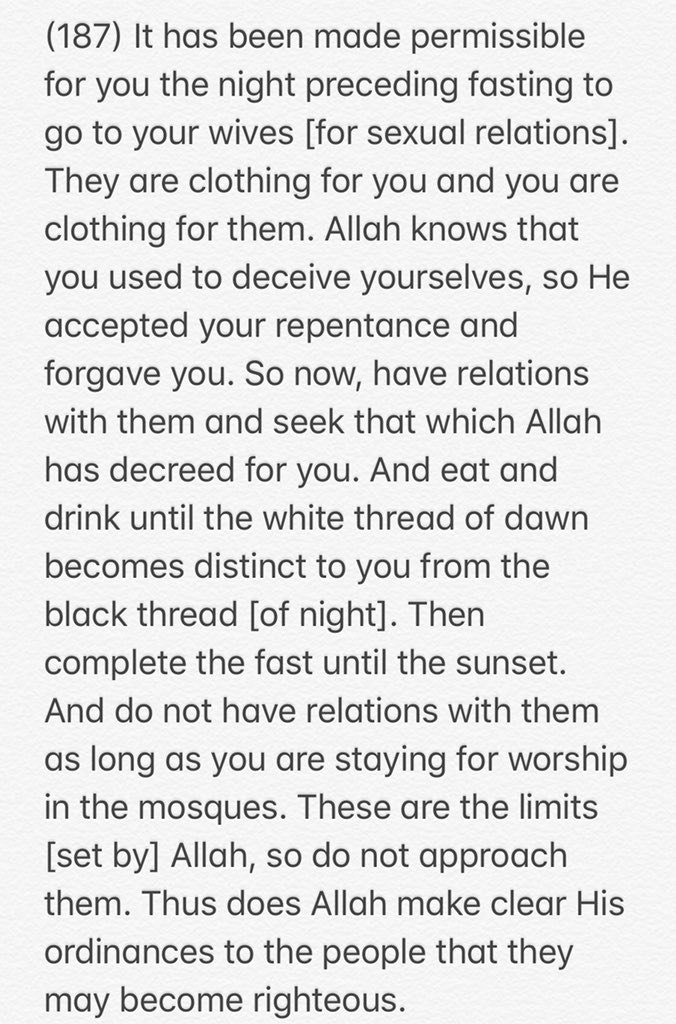 abdullahnm646's tweet photo. #The_translation_of_the_Meaning of_Al-Baqara_(Sura) verse (187)👇 https://t.co/nwplkQDay0