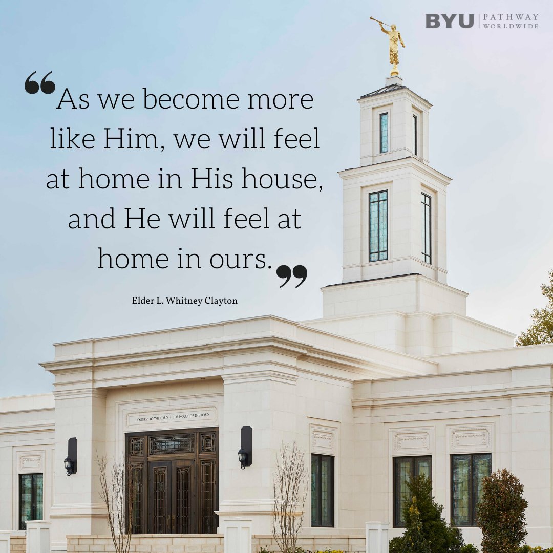 BYUPathwayWorld's tweet photo. "You can help build the finest home for your family! The restored gospel of Jesus Christ provides the plans for that home. The Savior is the perfect engineer, builder, and interior designer."
-Elder L. Whitney Clayton
#genconference #quotes #BYUPW https://t.co/Av7OE0AUv7