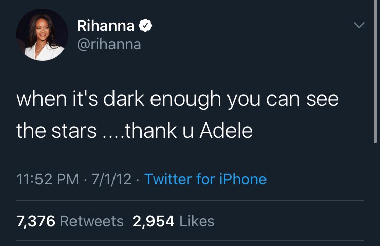 Rihanna’s tweets about Adele 