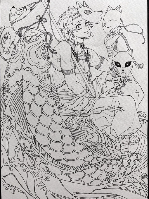 ペン入れ終わったのです。
褒めて() 