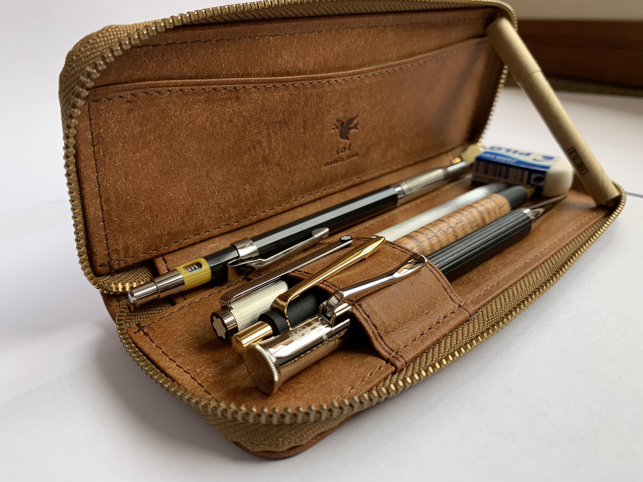 sot プエブロレザーペンケース キャメル sot プエブロレザーペン