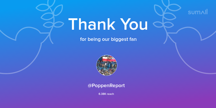 Our biggest fans this week: PoppenReport. Thank you! via sumall.com/thankyou?utm_s…