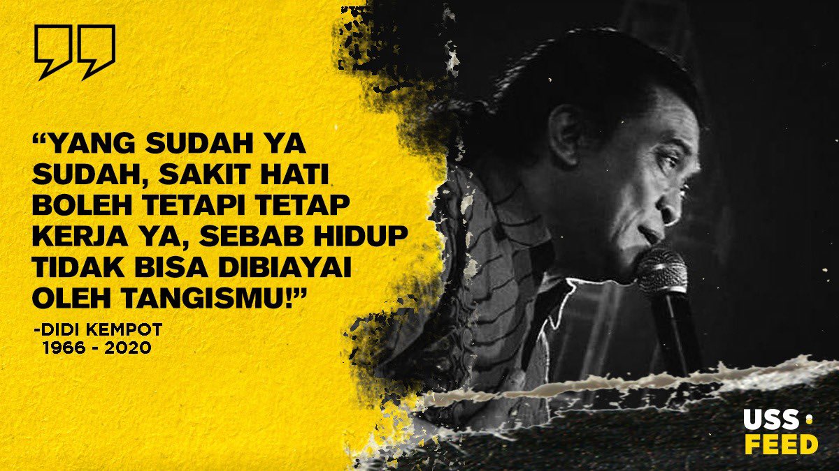 Rest Easy Mr. Didi Kempot, you beautiful soul 💛 #USSFeed