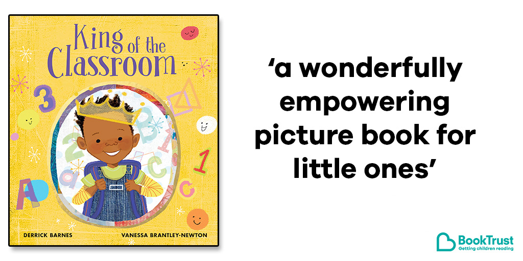 Booktrust's tweet photo. Our #BookOfTheDay is an adorable tale about a little boy's first day at school! #KingOfTheClassroom by @Author_DDB and Vanessa Brantley-Newton is really confidence-boosting: https://t.co/6MThA7qpBh @Scallywagpress https://t.co/g4HfGTU84s