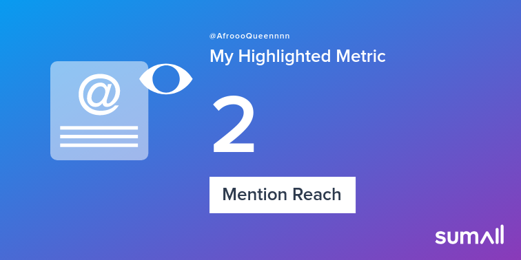 AfroooQueennnn's tweet photo. My week on Twitter 🎉: 1 Mention, 2 Mention Reach. See yours with https://t.co/aLgXdWA3mg https://t.co/7UY6okSCvu