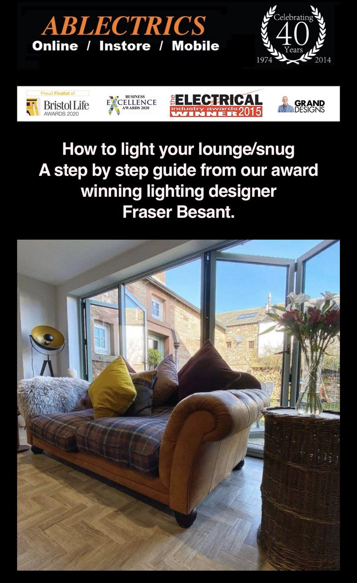 ablectrics's tweet photo. How to design the lighting in a lounge. Our latest newsletter written by #fraserbesant Later this year he will also be releasing a full design guide book called “ The secrets to lighting design.” https://t.co/ilnyww9RHk #ablectrics #lightingdesignservice #est1974 https://t.co/TEkaEs29wD