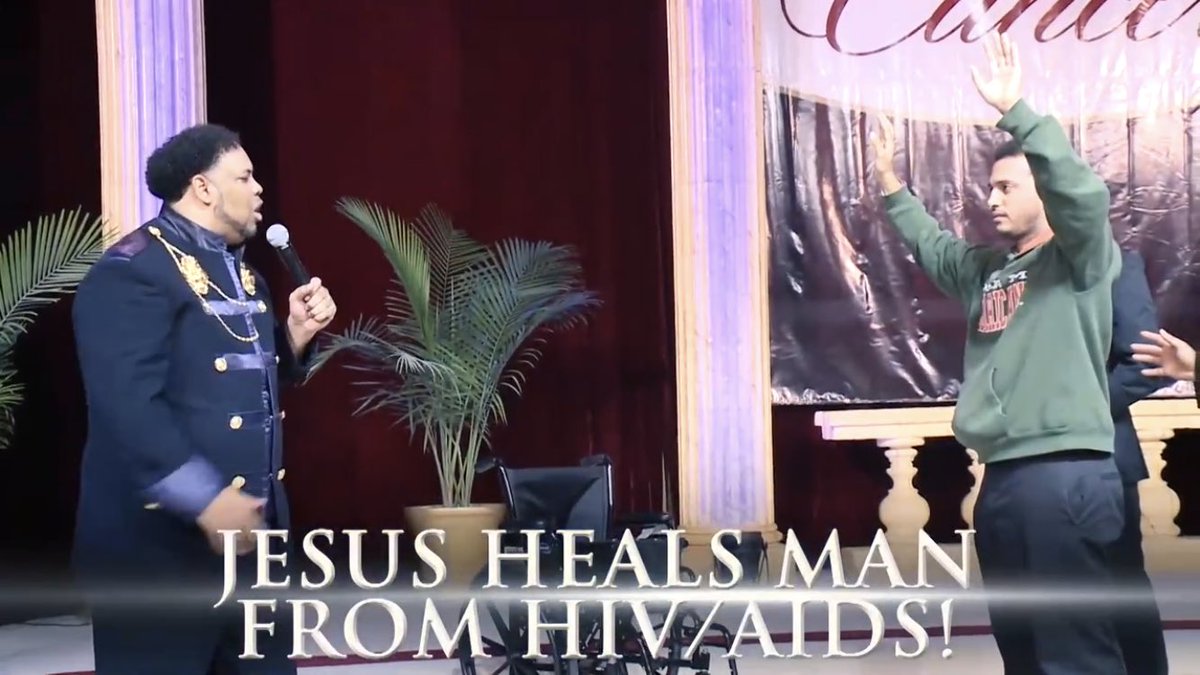 JustaCrabb's tweet photo. @AZashleigh22 BELOVED MAN WITH HIV AIDS SEES JESUS STANDING BESIDE HIM AT JOSHUA MEDIA MINISTRIES INTERNATIONAL GETS HEALED DELIVERED SET FREE IN THE MIGHTY NAME OF JESUS CHRIST CALL 1-877-THE-GLORY!!! https://t.co/BfaUg1lVmW