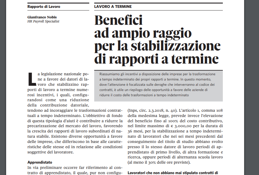 #Stabilizzare un rapporto di lavoro a #termine può permettere alle imprese di risparmiare sul #costo del lavoro. 
Ne parlo in un articolo pubblicato su @GuidaalLavoro  Lavoro N.19/2020
guidaallavorodigital.ilsole24ore.com/art/rapporto-d…