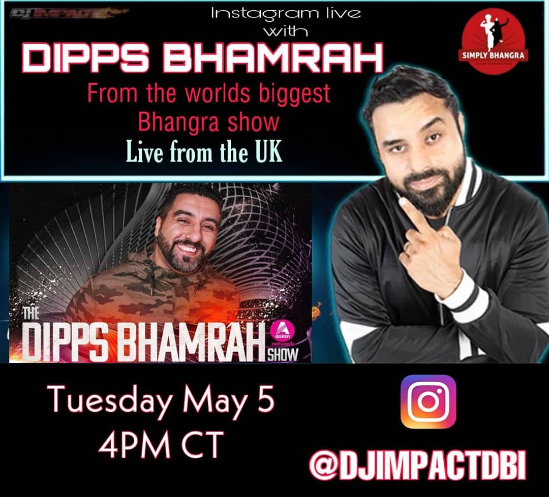 Simply_Bhangra's tweet photo. Instagram Live with @dholbeatint of #DholBeatInternational with The Captain Of Bhangra @DippsBhamrah Presenter The Dipps Bhamrah Show on @bbcasiannetwork tomorrow 4PM CST 10PM UK time
Powered by @simply_bhangra
#djimpact #dholbeatinternational #dippsbhamrah #homeofbhangraonline https://t.co/WR6iSOMUlZ