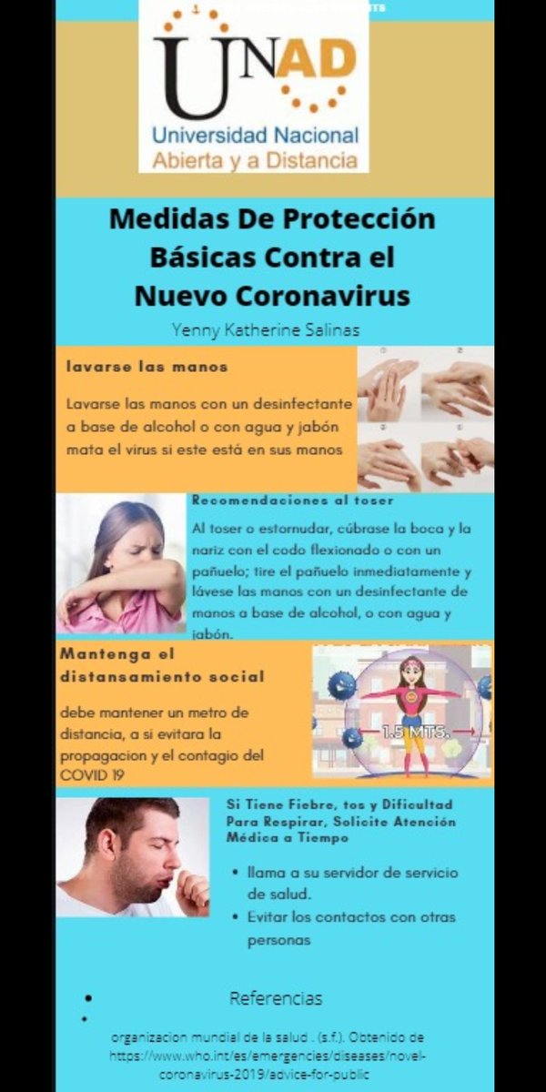 YennySalinas14's tweet photo. Consejos para prevenir el contagio, del Covid 19 por ti por ti familia, cuidemos lo que amamos @SISSU_UNAD @UniversidadUNAD https://t.co/FU16NcPPGG