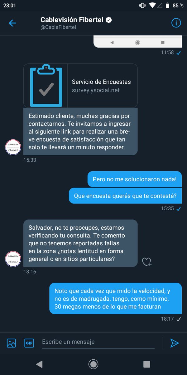 salva_fv's tweet photo. Casi 5hs esperando una respuesta. 
Más de dos semanas reclamando lo mismo.
Parece que a @CableFibertel se le acabaron los chamuyos... https://t.co/EsmcgqQRLO