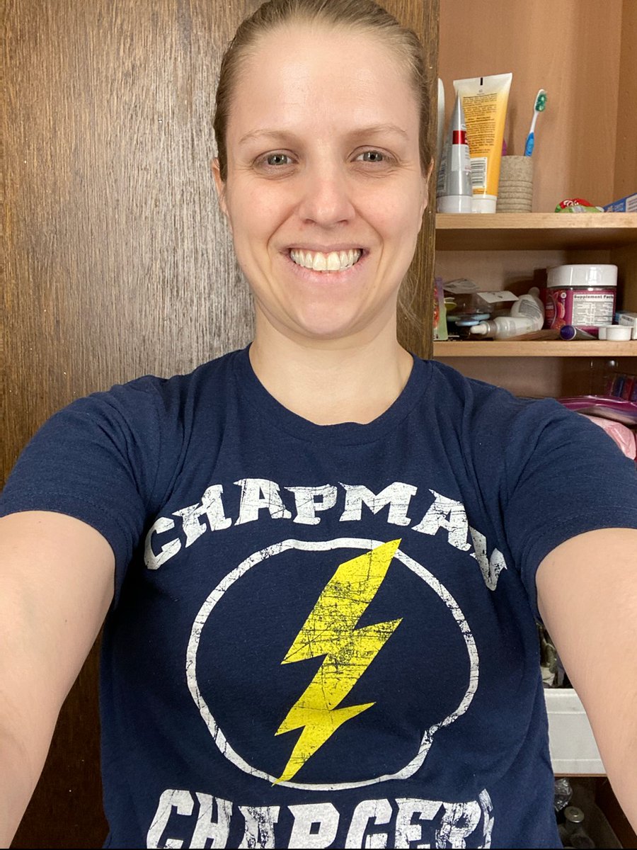 ChapmanKinderg1's tweet photo. We can't be together as a team today, so we are showing our pride virtually!  DAY 1 of virtual spirit week at Chapman! Today, as any day,  we are PROUD to be Chapman Chargers. #GSDChapman#GSDPride#DoingMIpart https://t.co/vUXf0Ormqu