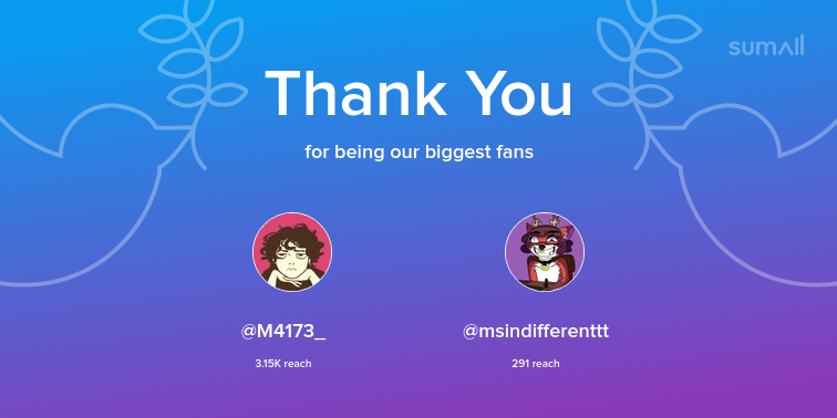 Haaataoh's tweet photo. Our biggest fans this week: M4173_, msindifferenttt. Thank you! via https://t.co/boGl9UNzvu https://t.co/JDPvCx6Wcs