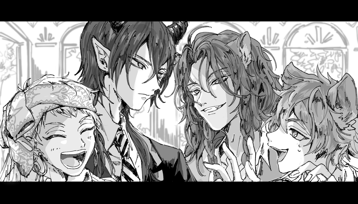 #ローディング画面に出た4人を描く 