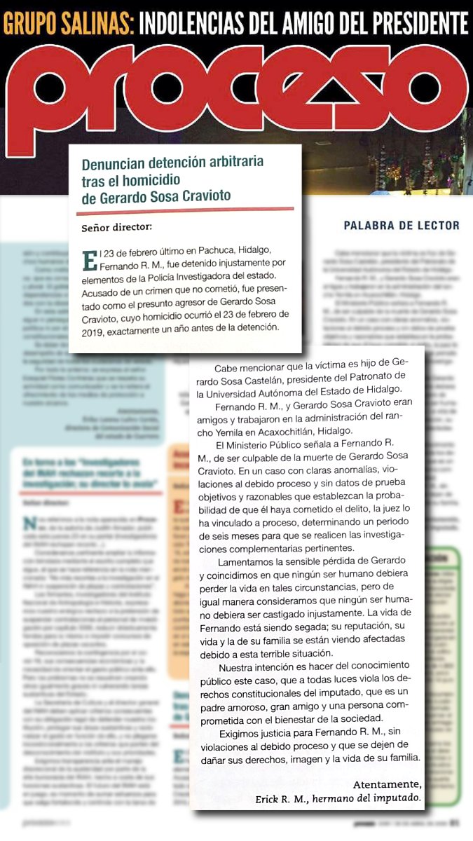 FERNOLOMATO's tweet photo. Autoridades en Hidalgo fabrican culpable en homicidio de Gerardo Sosa. Carta pública en @PROCESO 2269 @omarfayad @arroyo_raul @Mauricio_Delmar @lopezobrador_ @PGJE_Hidalgo @SeGobHidalgo @FGRMexico @SSP_Hidalgo @CNDH @julioastillero @AristeguiOnline @Pajaropolitico
 #FERNOLOMATÓ https://t.co/eYYsjhhSif