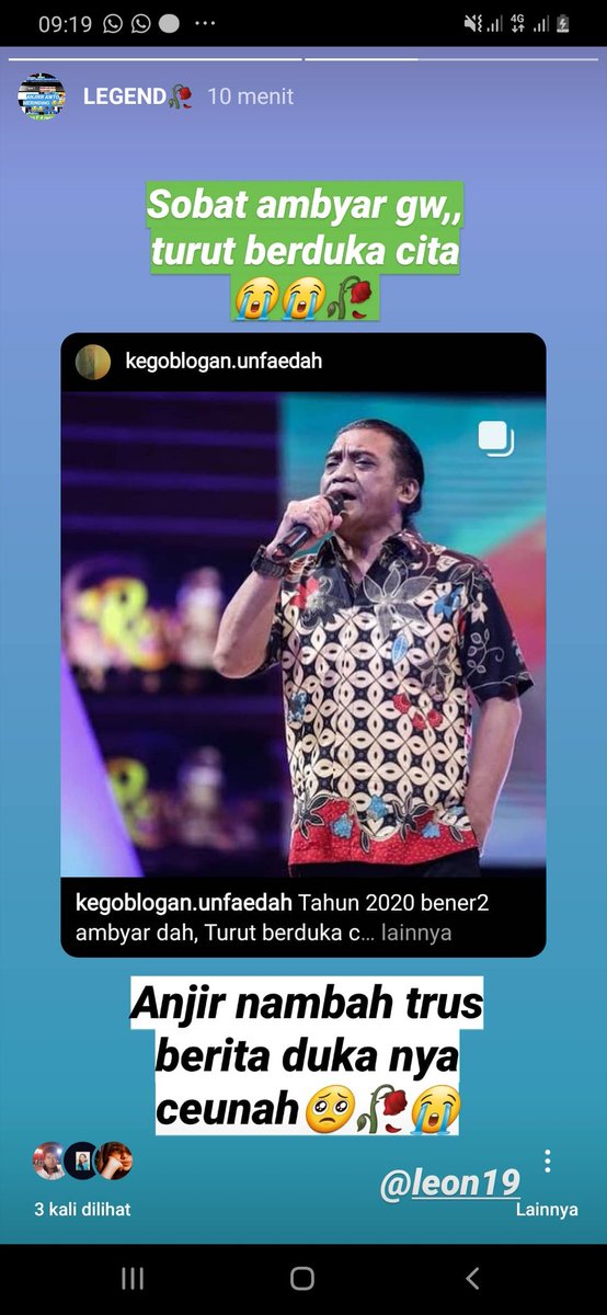 bacotbetdahlu31's tweet photo. SUMPAH SUMPAH GA TERIMA GA PERCAYA SOBAT AMBYARQUEH 😭🥺🥺🥀
PRESS F 4 LEGEND 🥀
REST WELL LEGEND 🥀🥺🥺😭
KARYA KEAMBYARANMU KAN SELALU KU KENANG,, TRIMIKICI BINYIK PERNAH BERKARYA BUAT NEGRI INI 🙏🙏 #SobatAmbyarBerduka
#RestInPeace
#restwelllegend
#ripdidikempot https://t.co/OCQ0ByGJ0o
