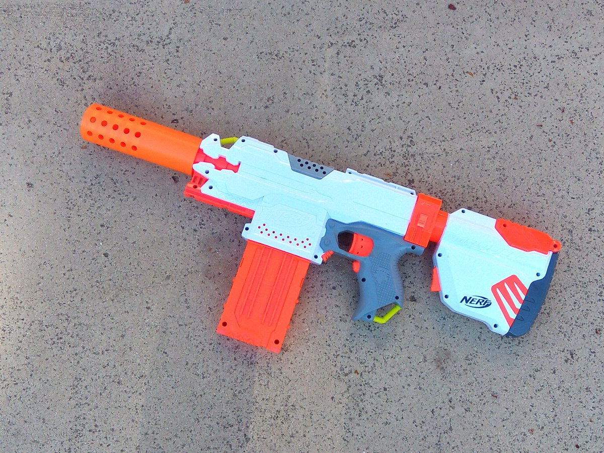 Blasters3D's tweet photo. Blasters3D HMP Type I Muzzle (150mm) for Nerf Modulus Zombie Strike Blasters https://t.co/H5bkesefxG #NerfMod #BarrelMod #NerfNation https://t.co/N32JOjjLae