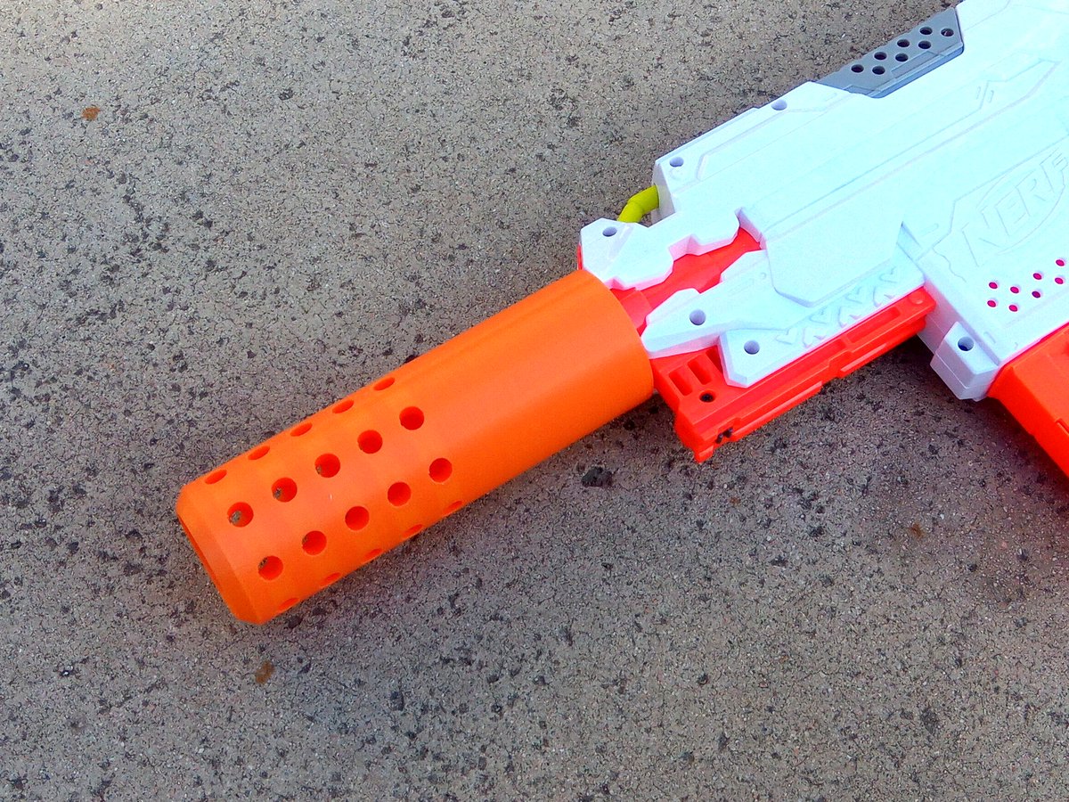 Blasters3D's tweet photo. Blasters3D HMP Type I Muzzle (150mm) for Nerf Modulus Zombie Strike Blasters https://t.co/H5bkesefxG #NerfMod #BarrelMod #NerfNation https://t.co/N32JOjjLae