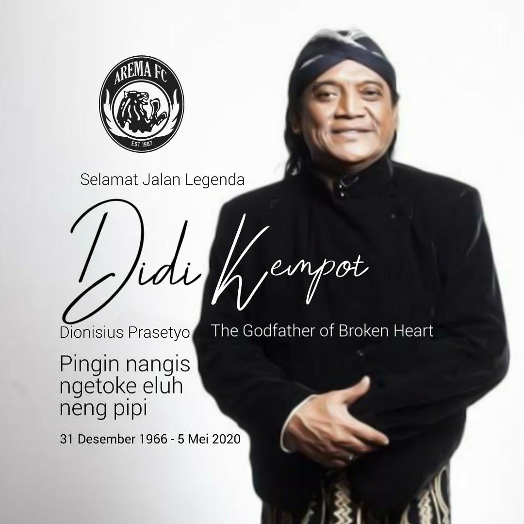 AremafcOfficial's tweet photo. Selamat Jalan Legenda 😭

#didikempot #thegodfatherofbrokenheart https://t.co/yQK8Gb27QO