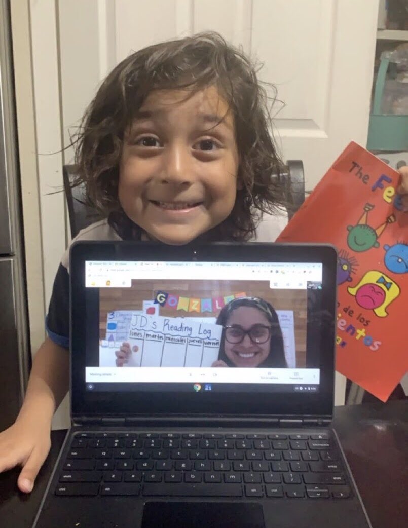 MissGonzalez_L's tweet photo. Because stories before bedtime are the best! Growing our love for reading one night at a time! 📖 💕 😊 Enjoyed listening to him read and we have many more nights to come! #readingrocks #Kindergarten @MES_Roadrunners #GISDAlwaysConnected https://t.co/bNIadh00Eb