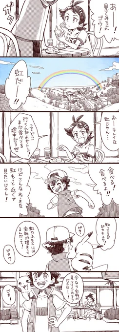 部屋の窓からキレイな虹が見えたので 