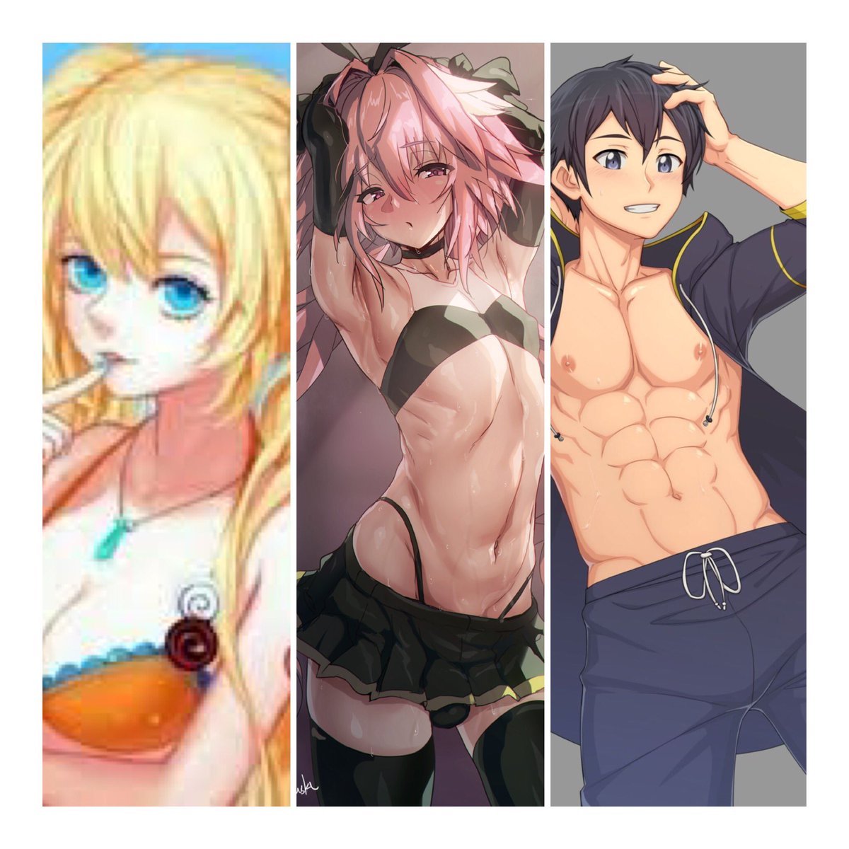 female_kirito's tweet photo. Hello Ladies and gentlemen me and friends would like to have some fun if anyone wants to help please

Naruto
Height: 180cm
Weight: 50.9 kg
kritio
Height: 172cm
Weight: 59kg
Astolfo
Height: 164cm
Weight:56kg

Kinks: rough sex , scat, pregnant male or femboy

Sub/dom(bi no lean https://t.co/PC3HXJSTkr