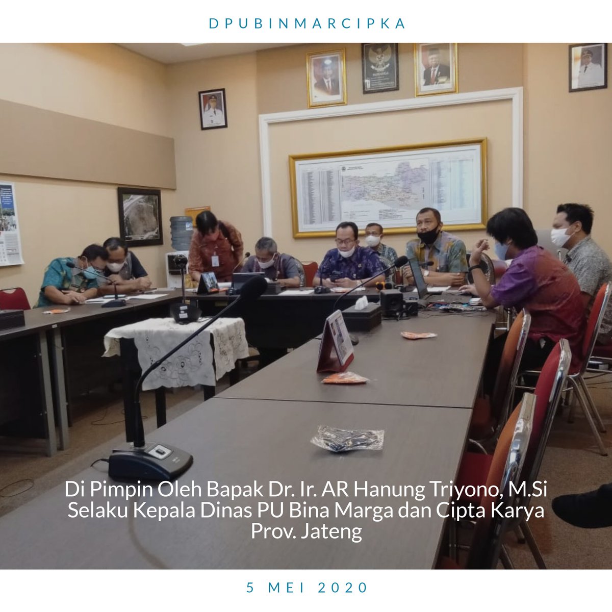 dpuprjateng's tweet photo. Sahabat #JalanCantik , saat ini telah dilaksanakan Rakor POK bulan Mei 2020, dilaksanakan di ruang rapat kantor @dpubmckjateng dengan video converence @infobbpjn7 @DitjenCK dan seluruh balai @dpubmckjateng .
#JatengGayeng
#BersamaLawanCorona https://t.co/uMHJX20cYR