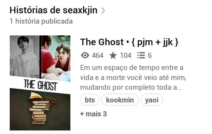seaxkjin's tweet image. ⚠ THE GHOST TA DE CARA NOVA!
Venho agradecer à equipe do @fromZeroDesign pela nova capa. Se você que é escritor(a) ainda não conhece o trabalho deles confiram já! 
E se você ainda não conhece minha história, não perca tempo e acesse o link my.w.tt/bqqmh1Gge6
#jikook #fanfic
