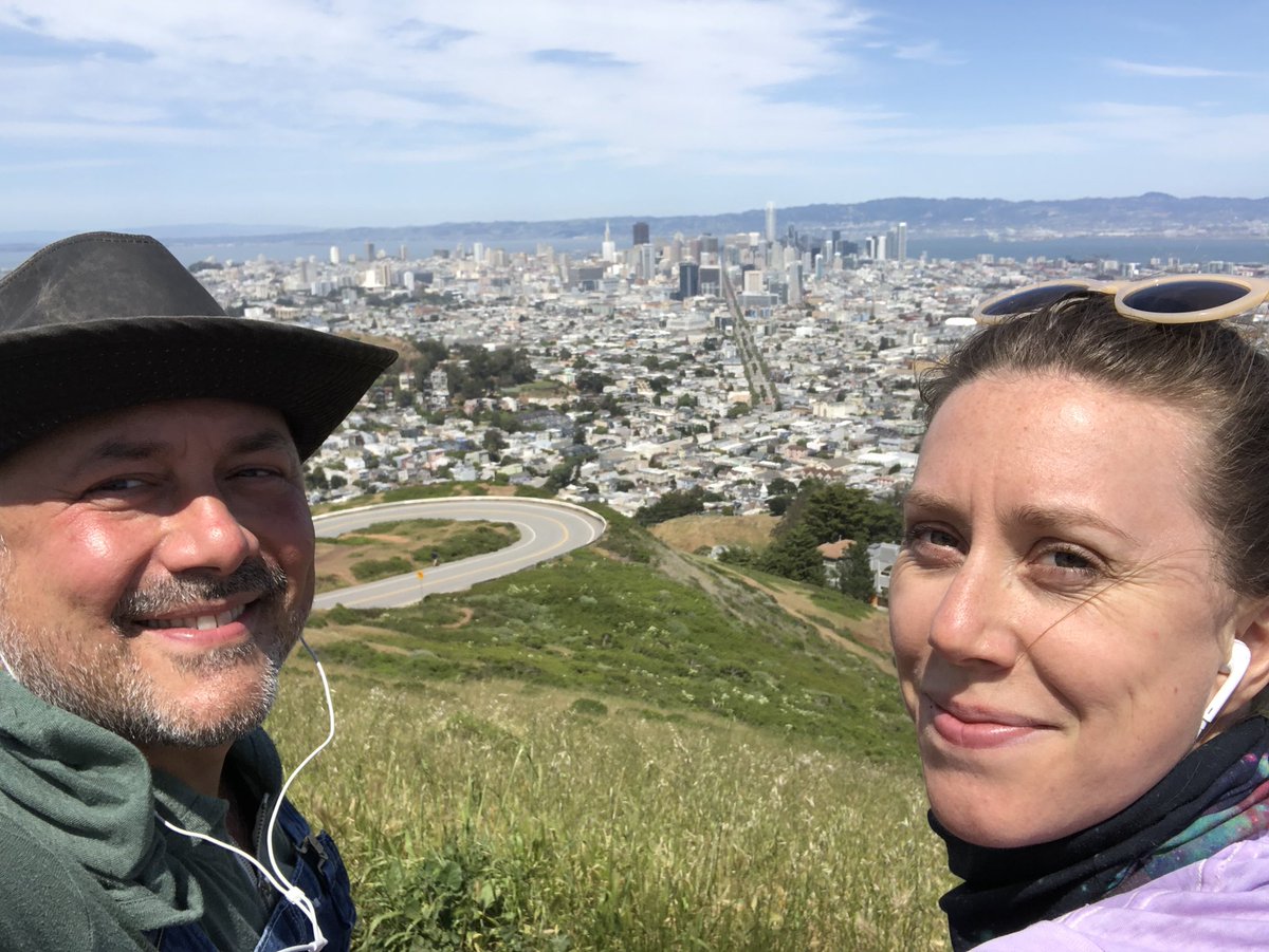 RamanFrey's tweet photo. We did it! 

Hiked 10 miles from our Casa Shipwreck on Potrero Hill in SF, over the top, all the way to both of the Twin Peaks, visited two friends up there, grabbed Papalote burritos which we snarfed down when home.

Plenty of up and down. Tired. It was good. https://t.co/XcJxD3BGqz