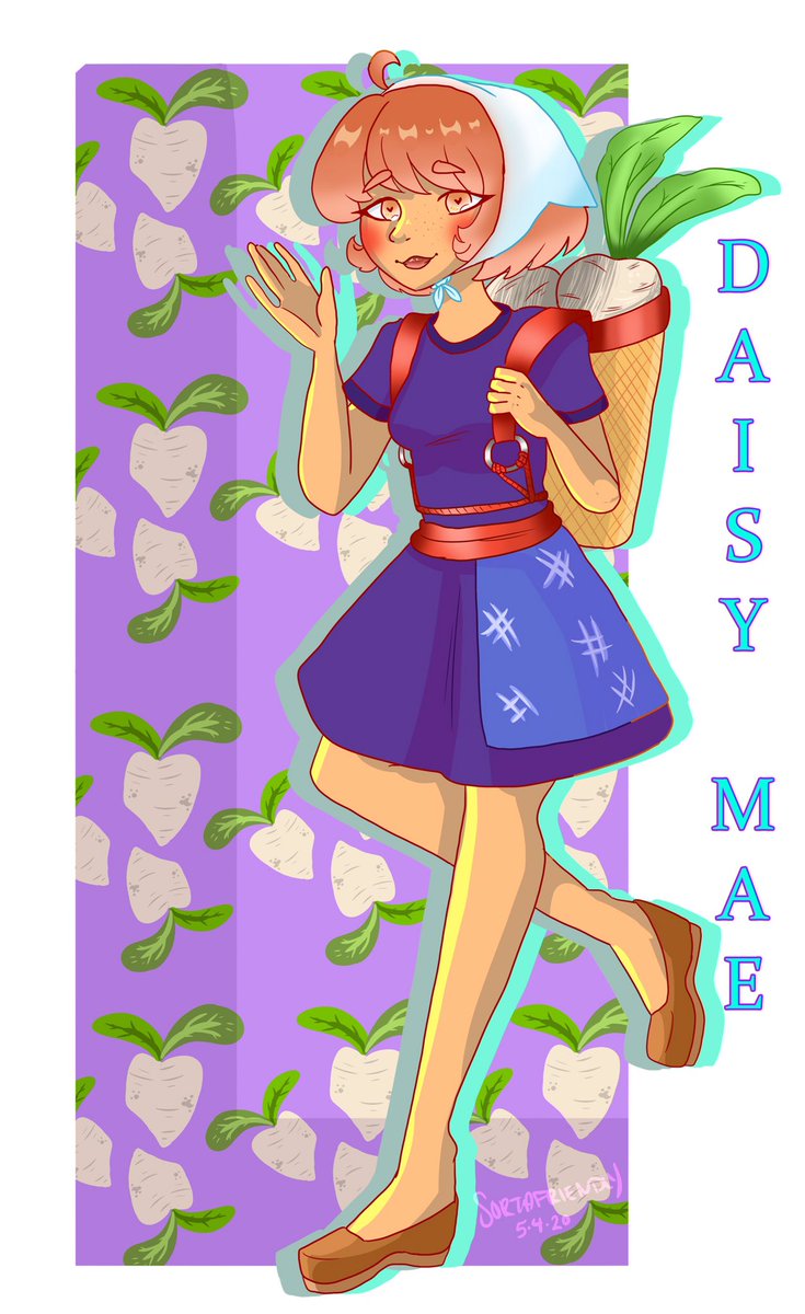 SortaFriendly's tweet photo. I drew Daisy Mae!! #AnimalCrossingturnips #AnimalCrossingNewHorizons #acnhfanart #ACNH #DaisyMae #gijinka #sortafriendlyart https://t.co/enOWPe4TvD