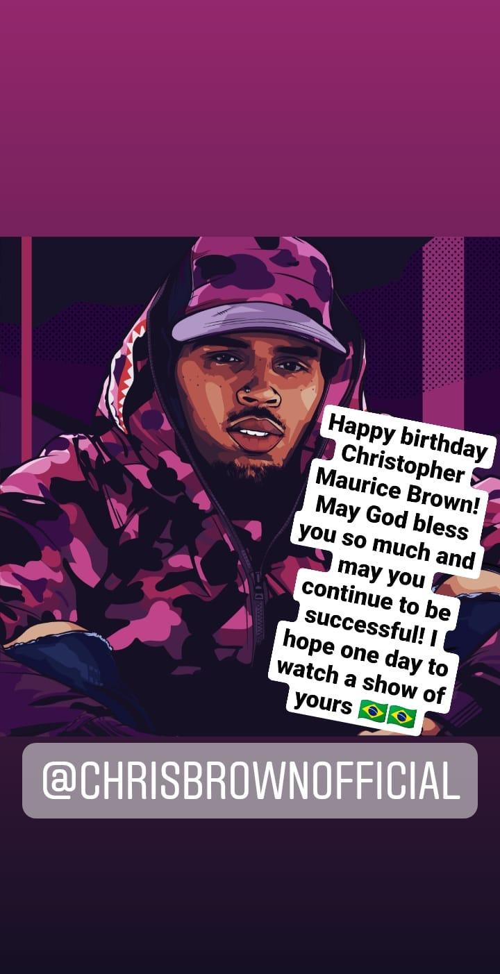 HOJE É ANIVERSÁRIO DO MAIS BRABO DE R&B CRLHOOOOOO!!! SEMPRE VAI SER MEU ÍDOLO HAPPY BIRTHDAY CHRIS BROWN          