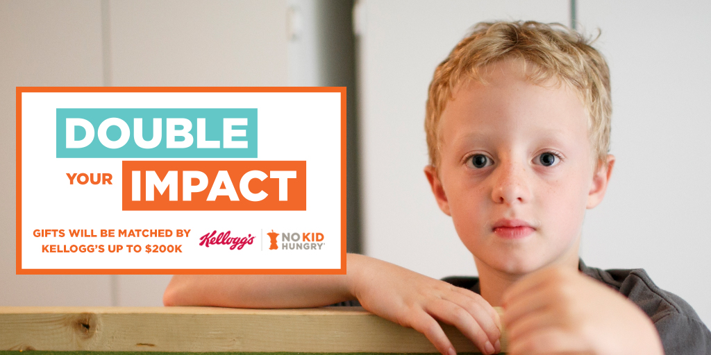 nokidhungry's tweet photo. #GivingTuesdayNow is almost here, and thanks to our friends at @KelloggCompany you can double your impact! They’ll be matching donations to #NoKidHungry up to $200K. Donate, set up your own Facebook fundraiser, help us spread the word today. 👉 https://t.co/Stp0qohvoB https://t.co/tsVLprYmSq