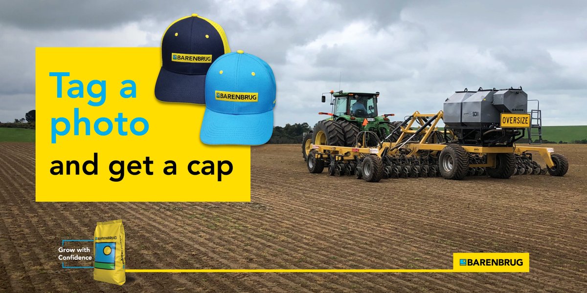 To our first 25 followers: post a photo of seeding in action using our varieties + tag us in the post (<a href="/BarenbrugAUS/">Barenbrug Australia</a> &amp; #growwithconfidence) &amp; we’ll send you out a #FREE cap! We’ll be in touch by DM but hurry, you only have until 15th May 2020.