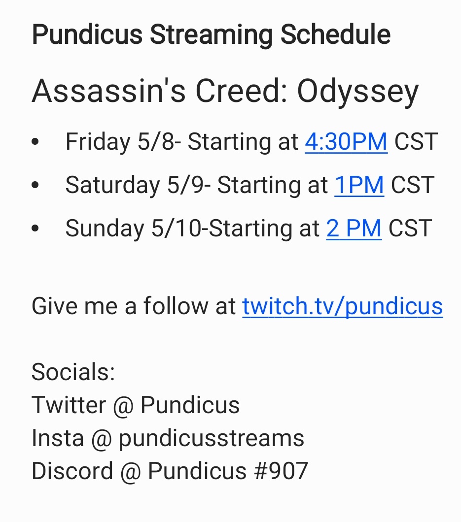 pundicus's tweet photo. Follow my stream at https://t.co/lheg4oGWsp! 
#AssassinsCreed #twitch #twitchstreamer #assassinscreedodyssey #weekendstreams #StreamingLive https://t.co/pvosQjFcOF