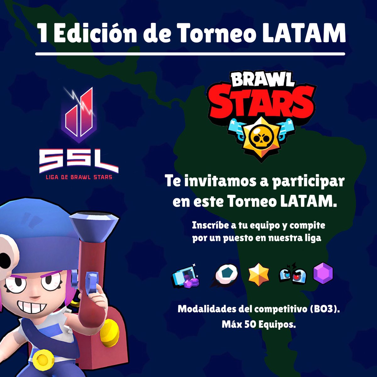 Inscripciones para la Super Star League de #BrawlStars Primera Edición  

Requisitos:

- Rt 
-Dar 🔄 &amp; 💗
- Seguir a:
<a href="/SSLBrawl/">SSL</a> 
<a href="/Messier08/">Juan Pablo Messier</a> 
@PilaresBs 
@BsValhalla 
<a href="/oswalro85/">wonderg</a>
<a href="/BquillaG/">Bquilla Gaming</a> 

Cuando se cumplan los requisitos enviar MD

50 CUPOS

*Liga únicamente para LATAM*