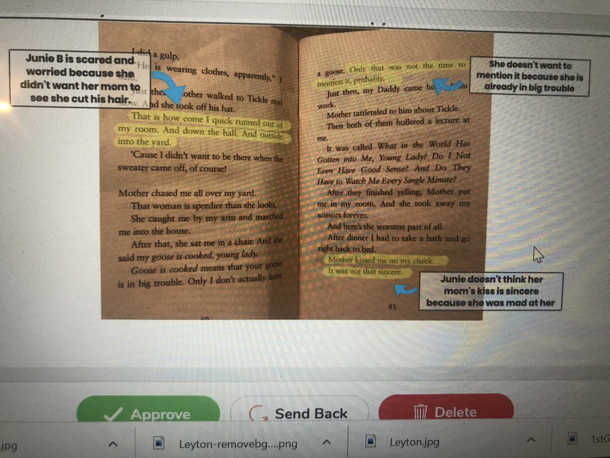 ReneeLWhite5's tweet photo. ❤️ing these @Seesaw #BookSnaps from my students today! They did a great job using the text to infer about characters. 👏🏽 #ela #HAWKSsoar #WCPSSremotelearning #COVIDー19 https://t.co/5CtoHJvDdq