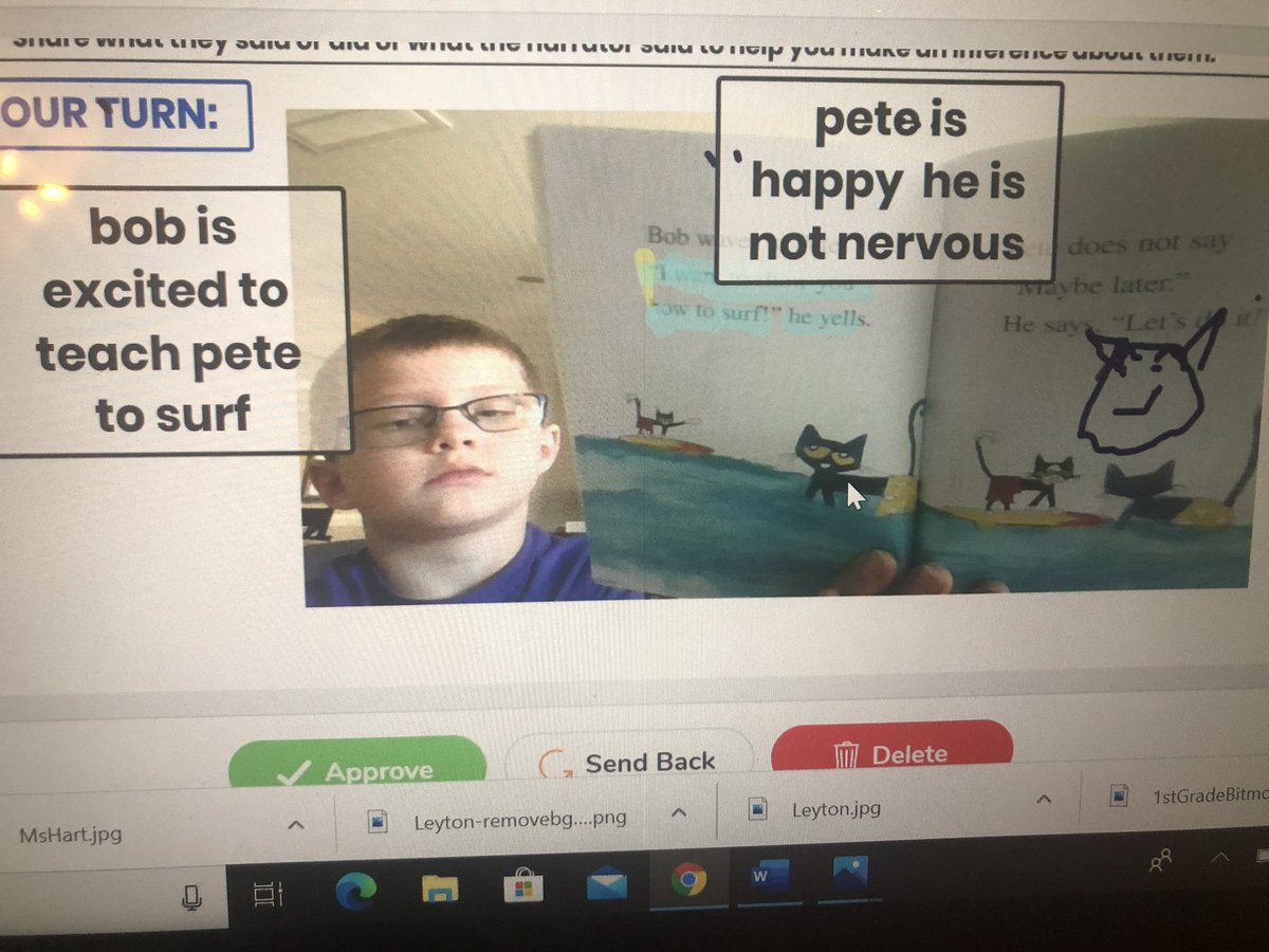 ReneeLWhite5's tweet photo. ❤️ing these @Seesaw #BookSnaps from my students today! They did a great job using the text to infer about characters. 👏🏽 #ela #HAWKSsoar #WCPSSremotelearning #COVIDー19 https://t.co/5CtoHJvDdq