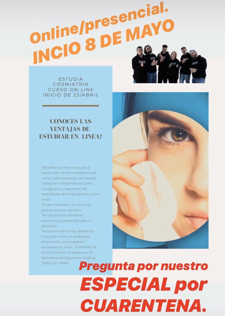 aspidprocoapa's tweet photo. #QuedateEnCasa #inicia #algoespecial #parati @aspidprocoapa informes en  cel/Whats  55 4341 3550 https://t.co/MX16chVZZx