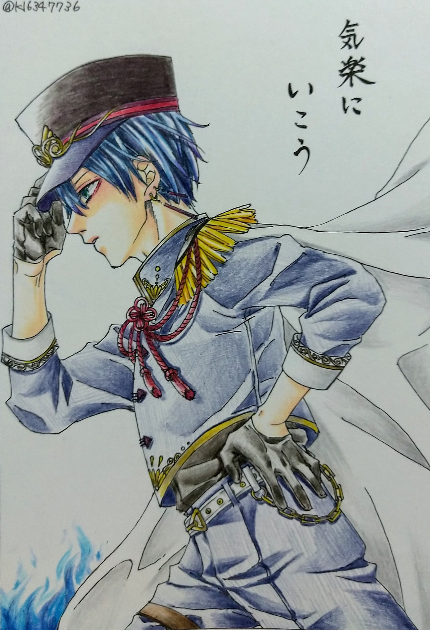 K K 作業 創作キャラ 軍服描けたのでとりあえず良かった 創作イラスト 色鉛筆イラスト T Co Ko4ktdxg6i Twitter