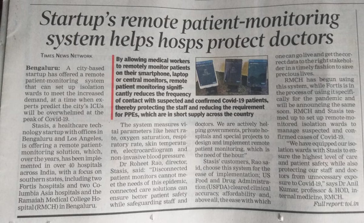 Dr Roheet Rao (@roheetrao) on Twitter photo <a href="/StasisIndia/">Stasis India</a> is helping hospitals #protectnurses #protectdoctors with #remotepatientmonitoring. Ask us how: stasislabs.com <a href="/StasisIndia/">Stasis India</a> is helping hospitals #protectnurses #protectdoctors with #remotepatientmonitoring. Ask us how: stasislabs.com