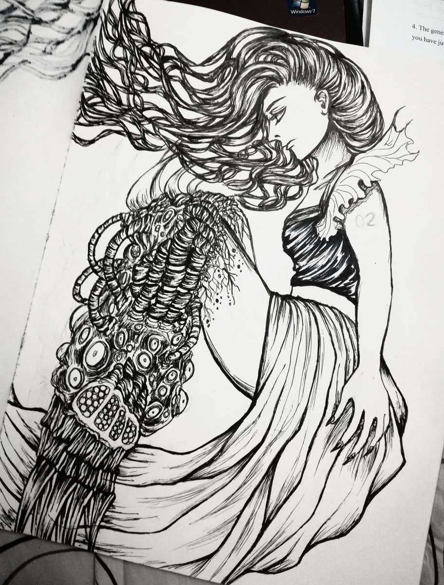 MoonclockRabbit's tweet photo. When I'm not drawing JoJo stuff, this is how I normally draw like.
#bodyhorror #gothic #horror #grosteque #monster #mutated #loneliness #ink #horrorart https://t.co/IkaxCIJOgg