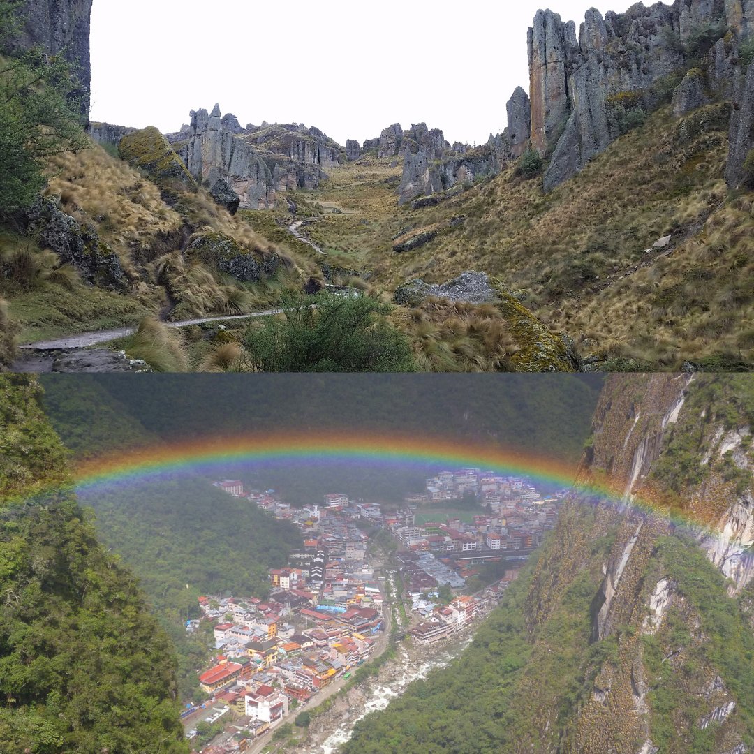 PeruStep1's tweet photo. "Two #roads diverged in a wood and I,
I took the one #lesstraveled by, and that has made all the #difference " by Robert Frost
Photos:
#Cumbemayo Rock Forest in #Cajamarca, Northern Highlands.
#MachuPicchu Town view from #Putucusi #mountain , #Aguascalientes #Peru #traveling https://t.co/xLiBHoyv9e