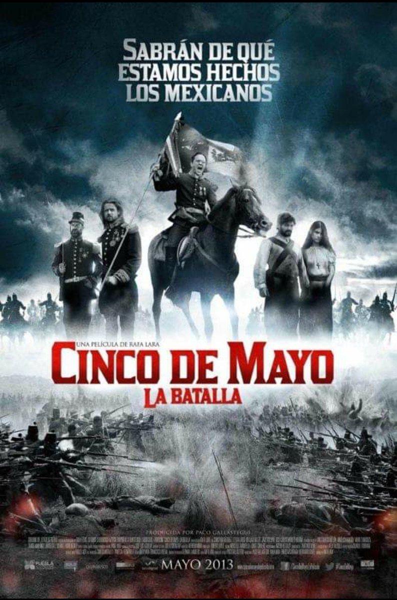 Cinco de Mayo La Batalla (2013)
Dirigida por Rafa Lara y protagonizada por <a href="/CharritoVazquez/">Christian Vazquez</a> <a href="/LIZGALLARDOof/">LIZ GALLARDO</a> <a href="/AngelicaAragon_/">Angélica Aragón</a> <a href="/KUNOBP/">Kuno Becker</a> <a href="/morenojorgeluis/">jorge luis moreno</a> <a href="/WilliamMiller/">william miller 🤟🤟</a> <a href="/mauricioisaac_/">Mauricio Isaac</a> <a href="/mariozaragoza/">mario zaragoza</a> 
Una excelente película para disfrutar hoy. #moviesuggestions #movietwit #CincoDeMayo