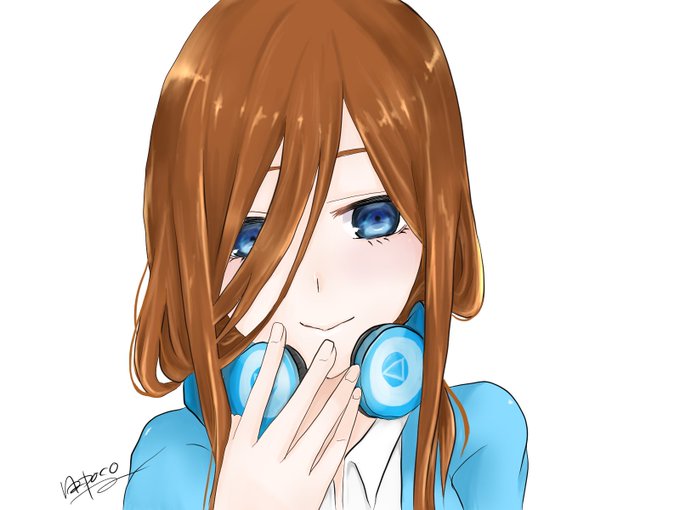 にゃぽ(P子)PENICILLIN中毒さんがTwitterに投稿した中野三玖(五等分の花嫁)のイラスト。