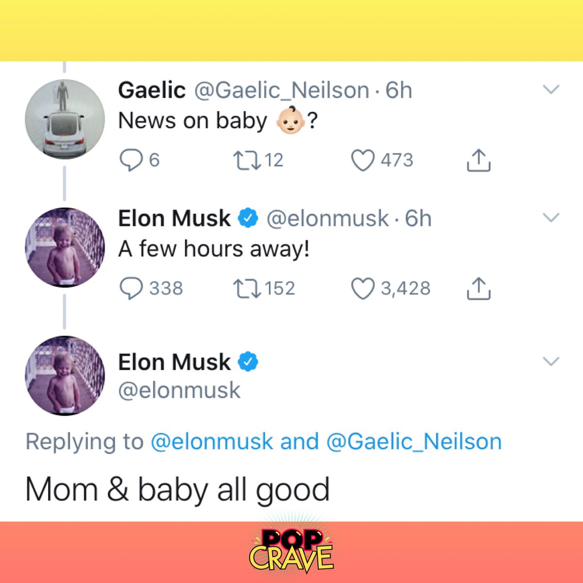 Pop Crave Elon Musk Shares Photo Cradling X Ae A 12 Musk