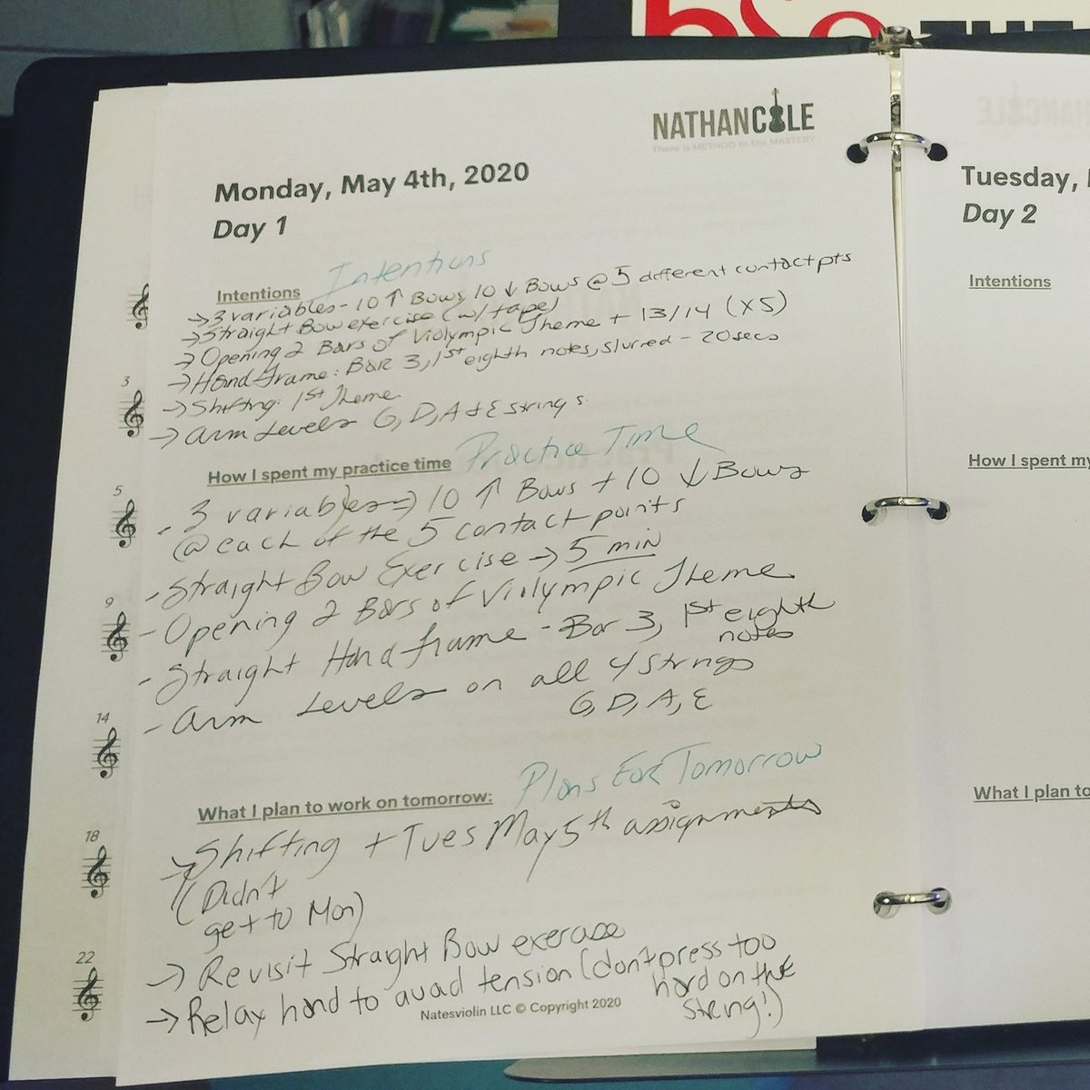 anjiviolin's tweet photo. Day 1 of @natesviolin week of practicing to master his newly composed Violympics Theme, while learning new techniques and strategies for setting and achieving goals within a specific time. Let the games begin! #violympics #violin #violinist #practicing #practicejournal https://t.co/nFKIPNKAwV