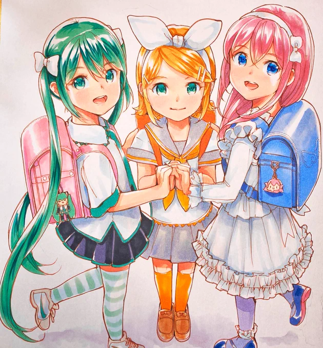 #子どもの日  なので、ちっちゃいボカロたちをペタリ✨ 