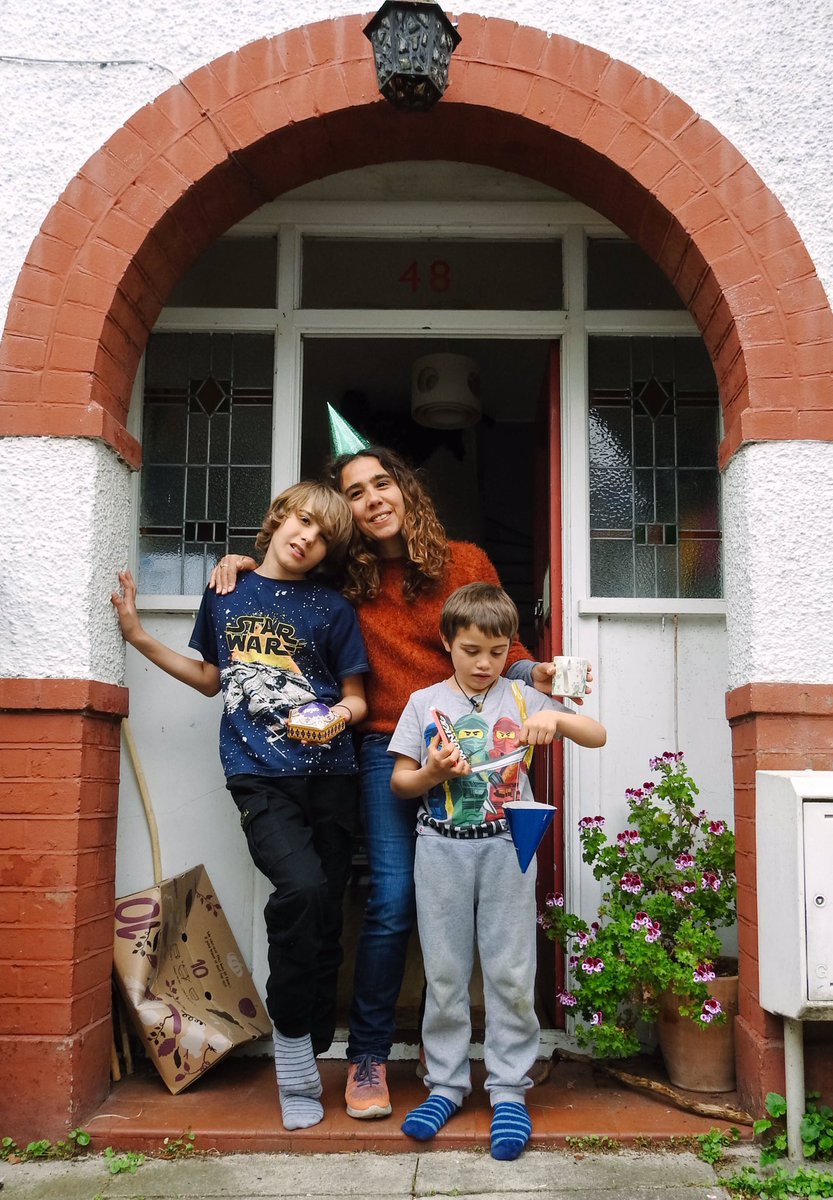 Omar’s 13th birthday was filled with a treasure hunt around his house and 13 prizes. Leo and Layla love their party hats, but they are not 13. #LoveInATimeOfIsolation  #LoveInATimeOfCorona  #DoorstepPortraits  https://www.instagram.com/p/B_y1eX2Hjq_/?igshid=hp5scq7e96b3