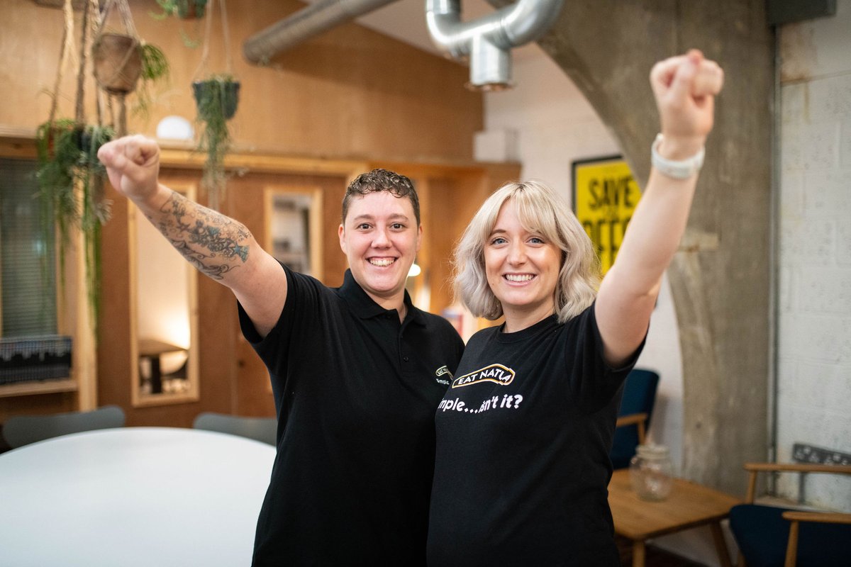 EatNaturalBars's tweet photo. Girl power! A big shout out to two of our biggest #insidethefactory stars Operations Manager Leanne and Technical Manager Lisa
#eatnatural #bbctwo #greggwallace #cherryhealey https://t.co/1nyCEFVcV2