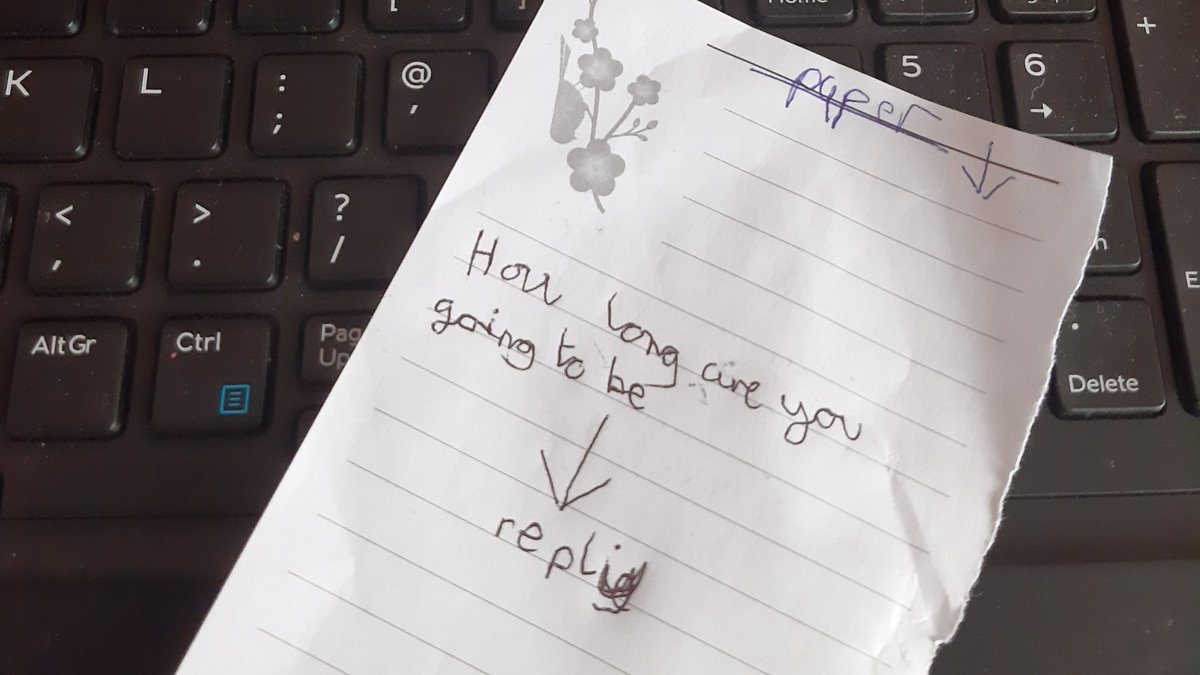 HoggLerryn's tweet photo. Just this! Home and work life balance 🤣
#homeschooling #workingfromhome
#workingmum
#loveletters https://t.co/9kYWca9M6V